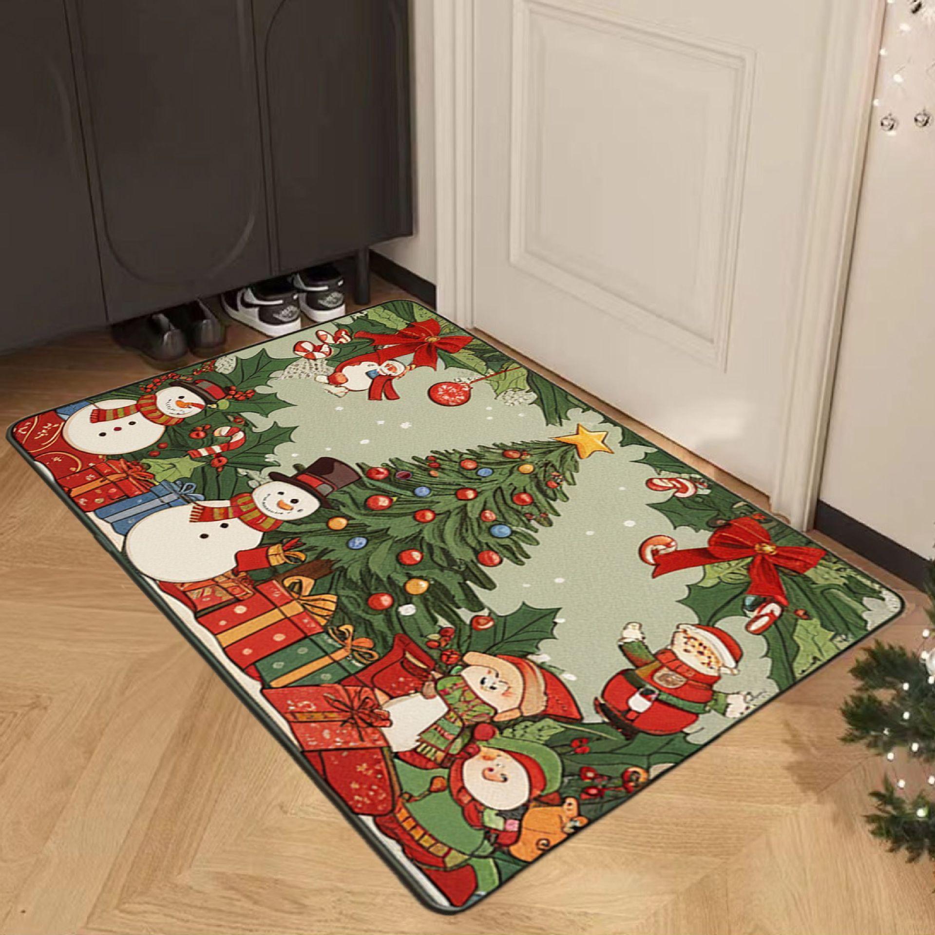 Christmas Decorative Doormat Non-Slip & Durable Entrance Hallway Doormat Bathroom Rug Festive Home Decor 40x60cm 16x24inch