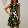 European and American Cross-border New 2025 Summer Crew Neck Sleeveless Dress Sexy Fashion Printed Women's Dress
