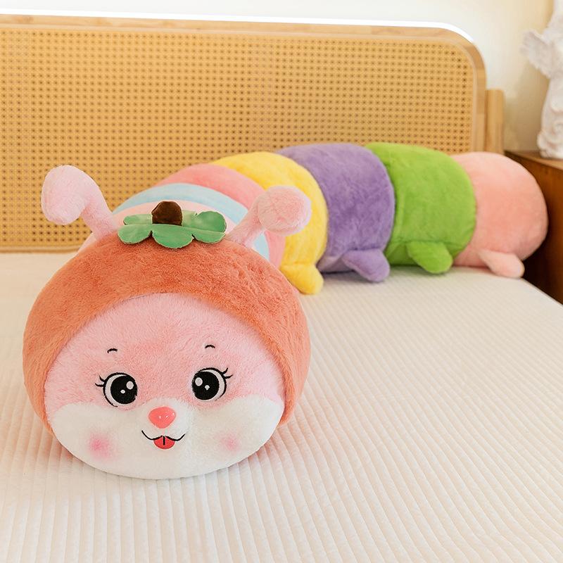 Colorful Caterpillar Plush Toy Creative Strip Sleeping Pillow Doll Large Rag Doll Birthday Gift