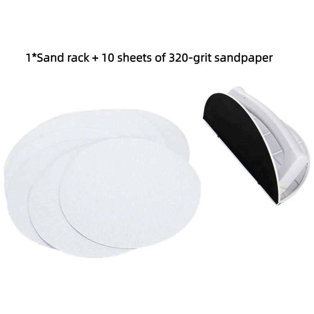 New Multifunctional Sandpaper Rack Semi-Circular Angle Self-adhesive Sanding Sandpaper Tool Handheld Sander Kit 180 240 320 Grit