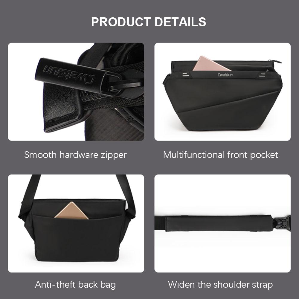 Cwatcun PB008 Casual Camera Bag Waterproof Camera Sling Bag 6L Large Capacity Photography Shoulder Bag with Detachable