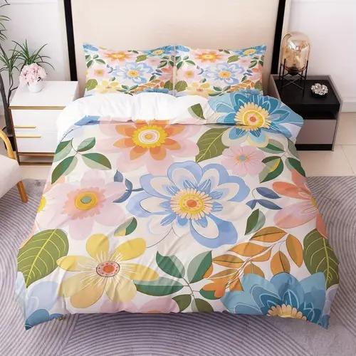 Comforter Pink Blue Cloud Pattern Queen King Size Starry Sky Bedding Set Girls Room Decoration Dream Garden 3 Pcs