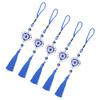 5Pcs Evil Eye Pendant Coloured Glaze Blue Tassel Exquisite Design Good Luck Evil Eye Decor for Room