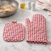 2 Pcs Heat-Resistant Oven Gloves Cotton Lining Insulated Glove Multi-purpose Microwave Mitten  BBQ