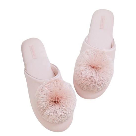Damen Winter Indoor Weiche Flache Plüsch Rutschfeste Geschlossene Zehen Quaste Slipper Schuhe