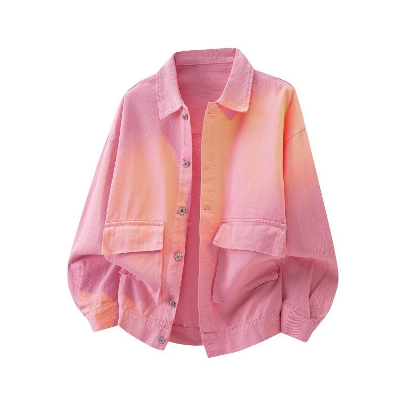 Mens Solid White Denim Jacket Button Down Casual Coat