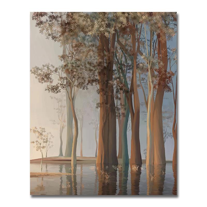 Modern Abstract Tree of Life Oil Painting Prints On Canvas Painting Posters Colorful Tree Wall Art Picture for Living Room Decor