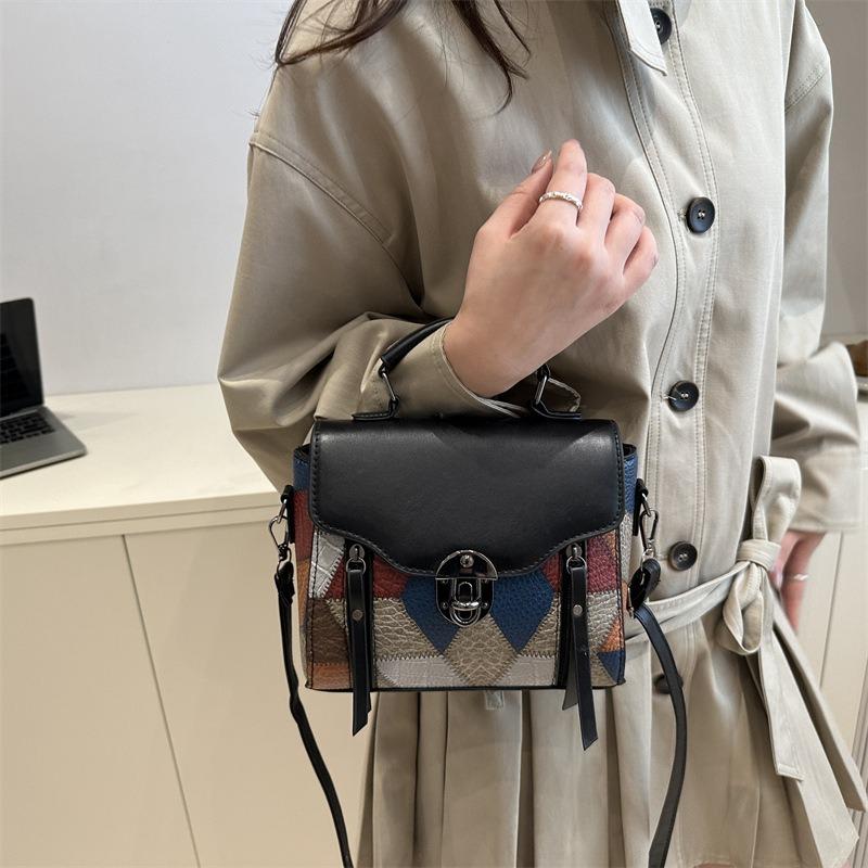 Textured bag women's new fashion highend handbag versatile shoulder large capacity messenger bag commuter bag