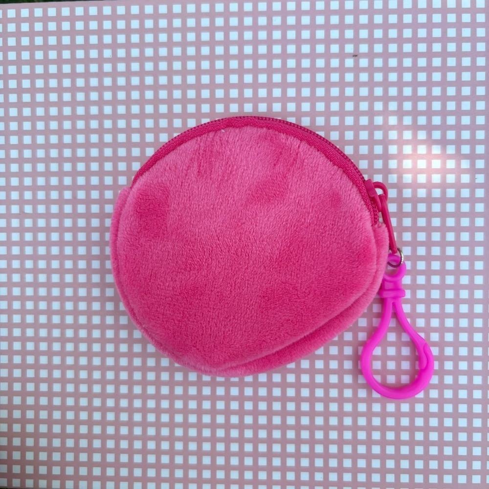 Round Shape ID Card Bag Solid Color Keychain Wallet Fashion Coin Purse  Gift