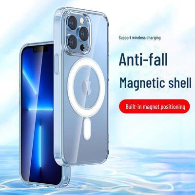 Apple iPhone 14 Pro Max Transparent Magnetic Wireless Protective Case with Large Opening