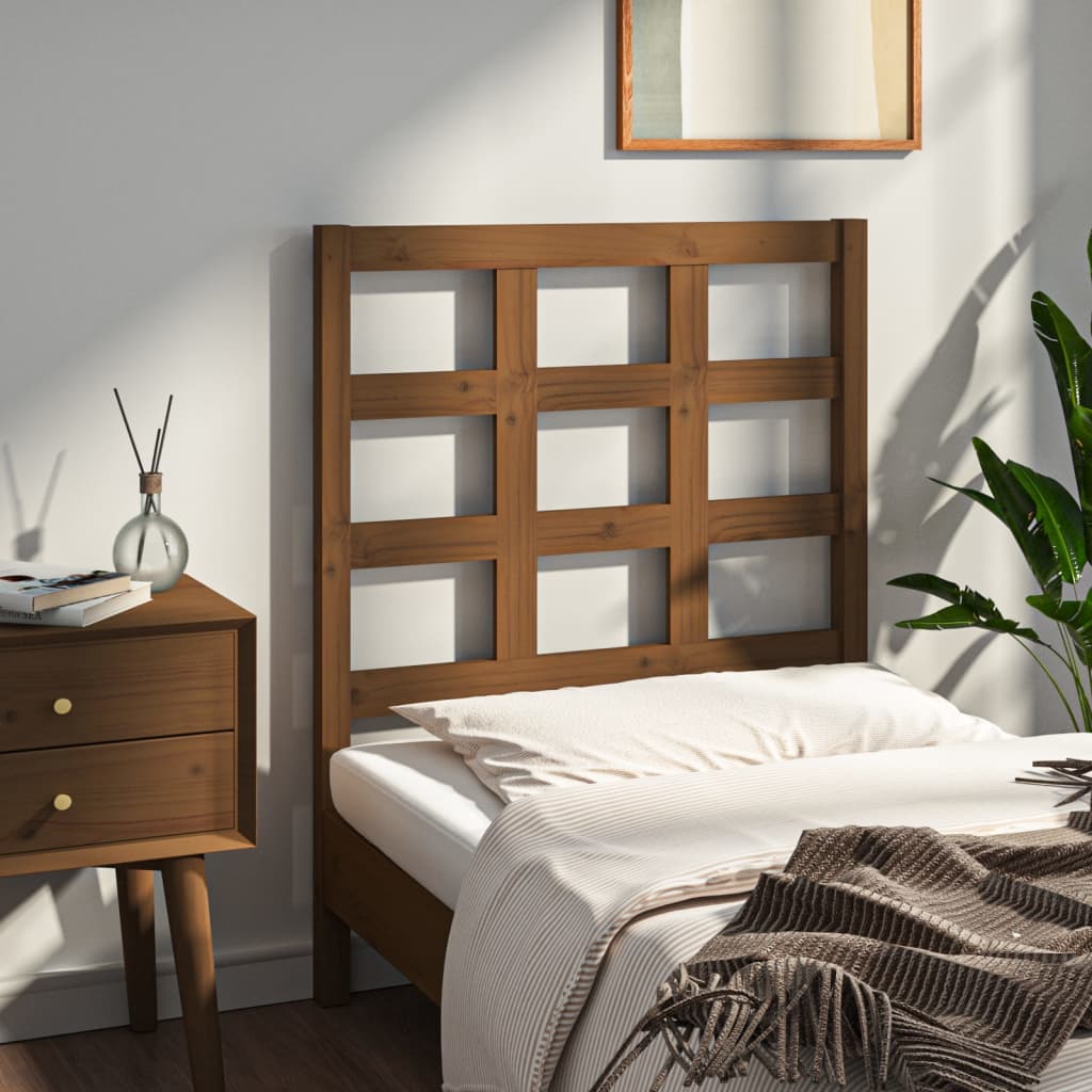 Headboard Honey Brown 80.5 X 4 X 100 Cm Solid Pine Wood