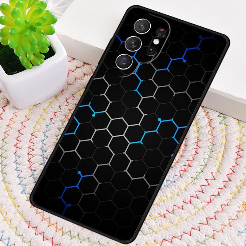 3D Hexagonal Lights soft Phone Case for Samsung Galaxy note 10 pro S26 Ultra S23 S24 FE S25 S21 S22 PLUS shockproof Cove