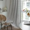 Curtain Finished Non-Punching Cover Pole Type American Living Room Bedroom Fringed Balcony Plaid Curtain