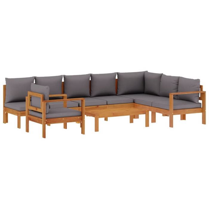 VidaXL Garden Lounge Set with Cushions 6 Pcs Solid Acacia Wood, Outdoor Sofa Set, Modular Sofa 3214873