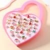 36 Pezzi Anelli Dita Mignolo per Bambini Cartoni Animati - anelli con chiusura carina con confezione regalo a forma di cuore
