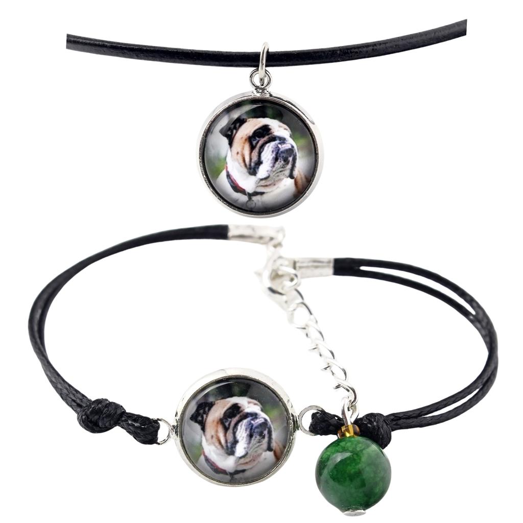 Bulldog, English Bulldog, British Bulldog – A set of jewelry with your photo, handmade set | Art-Dog