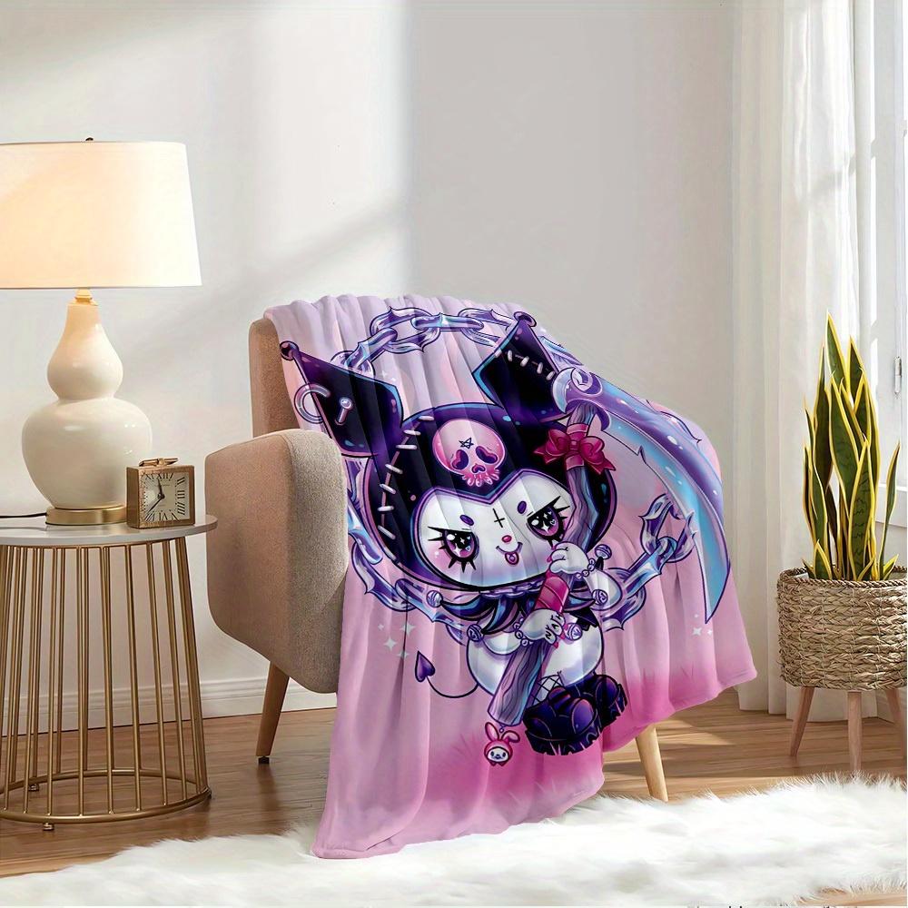 1pc Cute Gothic Skull Cat Blanket with Crown and Bow Design - Home Decoration, Seasonal Use, Comfortable, Machine Washable, Suitable for All