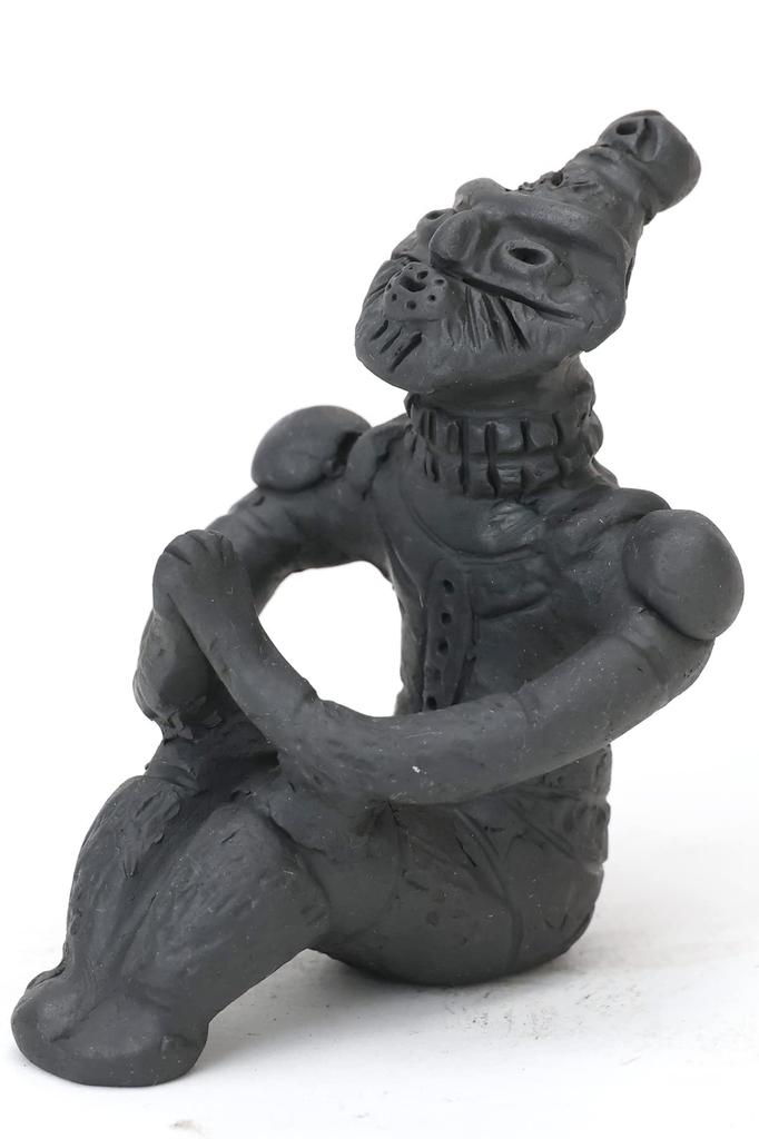 Medium (11cm) Jomon Clay Figurine, Bisque Replica, Handcrafted by an Artisan, for Protection from Evil, Safe Childbirth, and Prosperity (Medium)