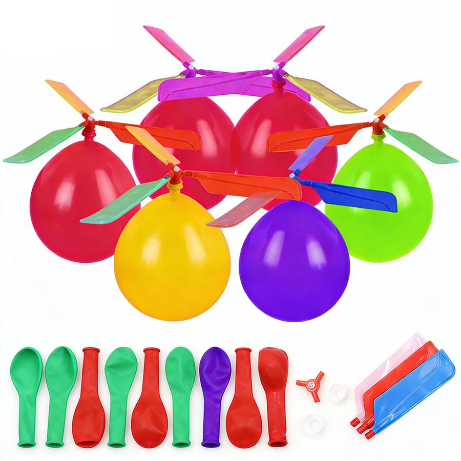 3/6Pcs DIY Flying Balloon Helicopter | Outdoor Flight Model with Spiral Propeller Creative Handmade Crafts & Party Favors
