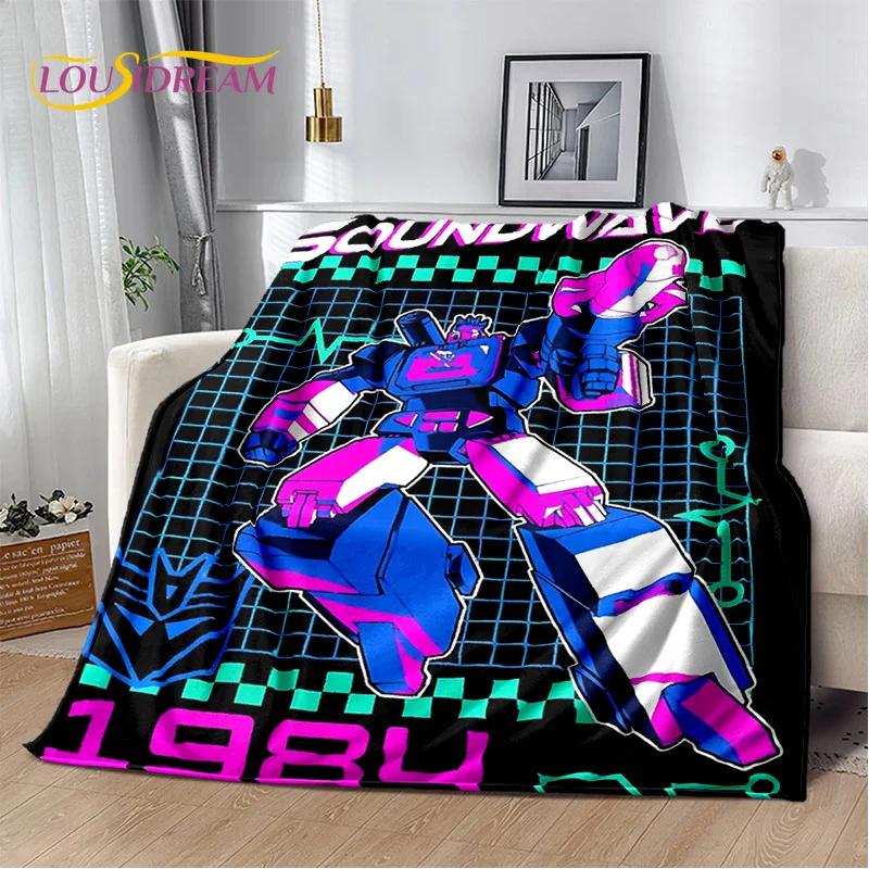 3D T-Transformers Cartoon Autobots Blanket,Soft Throw Blanket for Home Bedroom Bed Sofa Picnic Travel Office Rest Cover Blanket