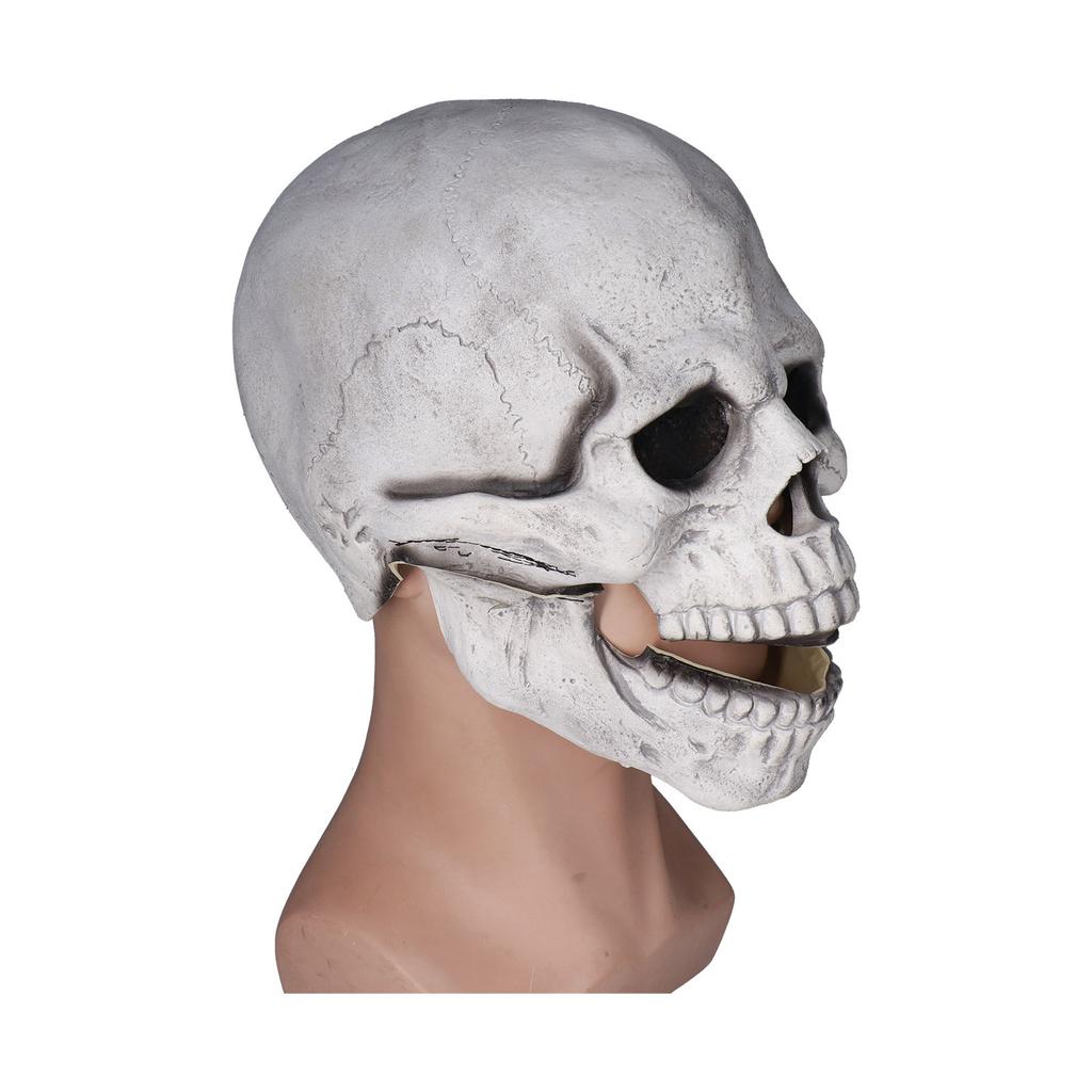Masque Crâne Effrayant avec Mâchoire Mobile Latex Flexible Accessoire de Fête d'Halloween Accessoire Cosplay