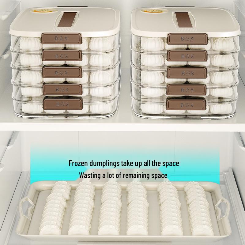Multi-Layer Frozen Dumpling & Wonton Storage Tray for Refrigerator & Freezer