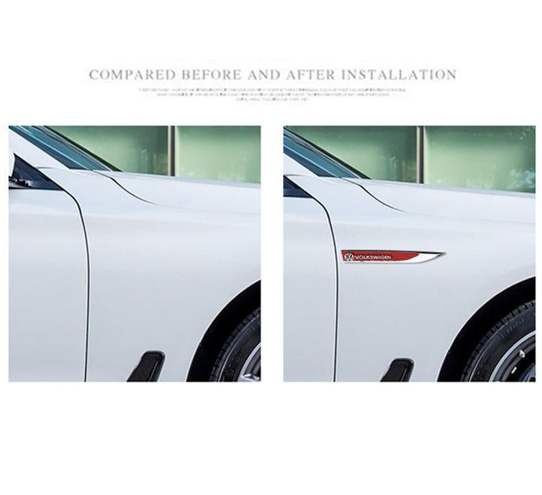 2026 Caldo Per VW VOLKSWAGEN Nuovi 2 Pezzi Adesivi Metallici per Auto Adesivi per Portiera Laterale Carrozzeria Parafango Emblema Coltello Per Volkswagen Golf 5 6 7 Beet