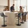 Bar Stools Set of 2, Modern Swivel Barstools with Footrest for Kitchen Island and Dining Room, Grey