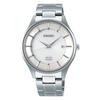 Seiko Selection SBPX101 Men's Watch, Made In Japan, Solar-Powered, Date Calendar, Sapphire Crystal, White Dial, Pure Titanium Case and Strap
