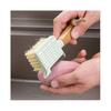 Vegetable Brush with Grater, Wooden Handle, Potato Brush with Peeler