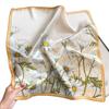 Scarf Female Flower Pattern 71 Square Scarf New Simulation Silk Scarf Printed Scarf Shawl Fashion High Sense
