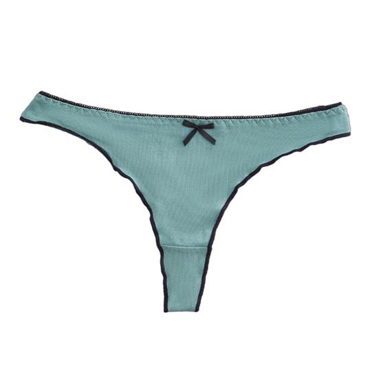 Women's Thong Seamless Low Rise Cotton Underwear Sexy Ruffle Hem Bikini Panties Ladies Breathable Briefs