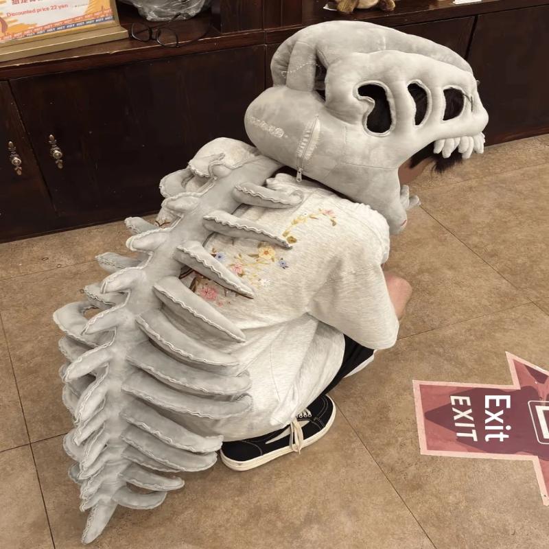 3D Dinosaur Skeleton Plush Toys Funny Novelty Dinosaur Skeleton Cos Props Soft Unique Dinosaur Skeleton Costume Set