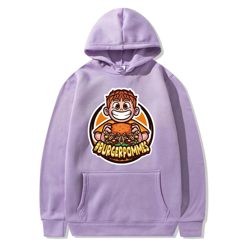 Burgerpommes 2 Hoodies Mode Street Hoodies Geeignet für Männer und Frauen Herbst/Winter Warme Lässige Hoodies Sweatshirts