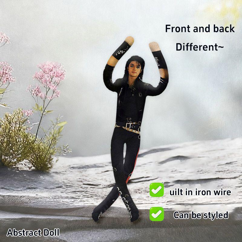 Michael Jackson Plush Doll With Wire Frame Poseable Figure Movable Joints Abstract Toy Fan Collectible Gift Home Decor