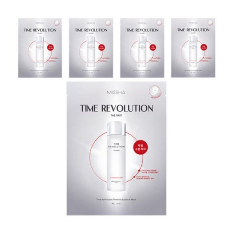 MISSHA Time Revolution The First Essence Sheet Mask Intensive Hydrating Brightening Face Mask Korean Skincare 30g x 5 pcs