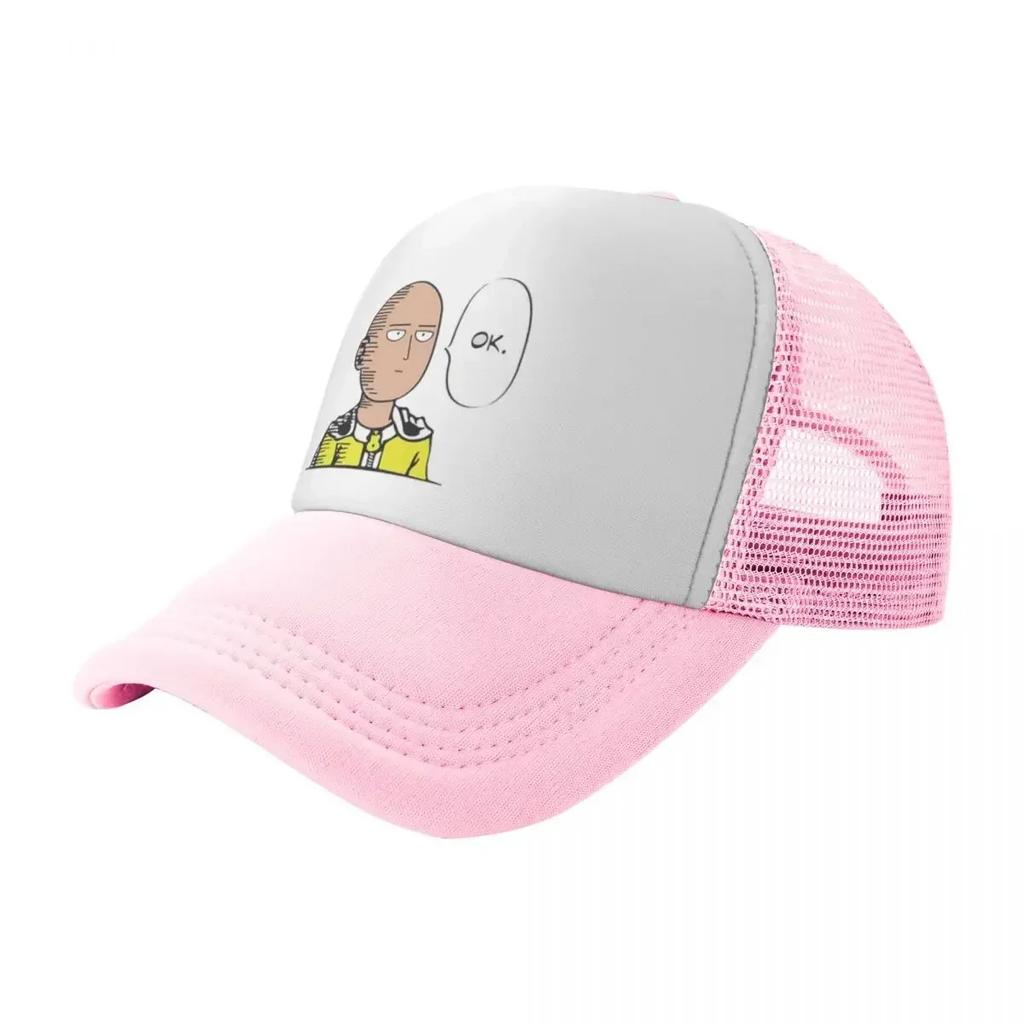 OK ONE PUNCHUnisex Travel Mesh Baseball Caps Unisex Highend FeUnisex Beach Sunscreen Hat Hip Hop Trucker Cap
