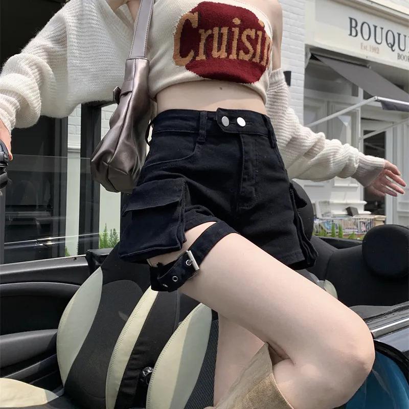 Best-Selling Women s Black Denim High-Waisted Workwear Shorts L