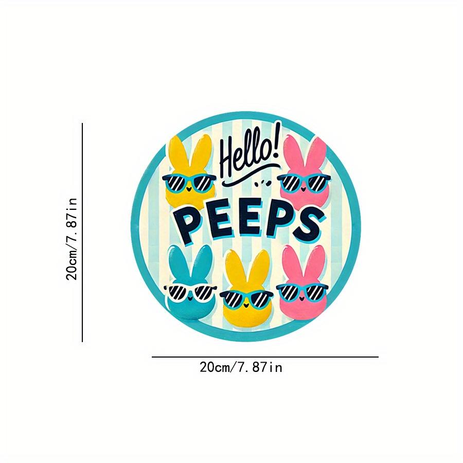 

2D плоский 20 см пасхальный кролик в солнцезащитных очках Добро пожаловать Знак Деревянный Настенный Декор - автомобильный воздушный шар Универсальный праздничный деревянный кулон, украшение для дома Добро пожаловать 20cm*20cm