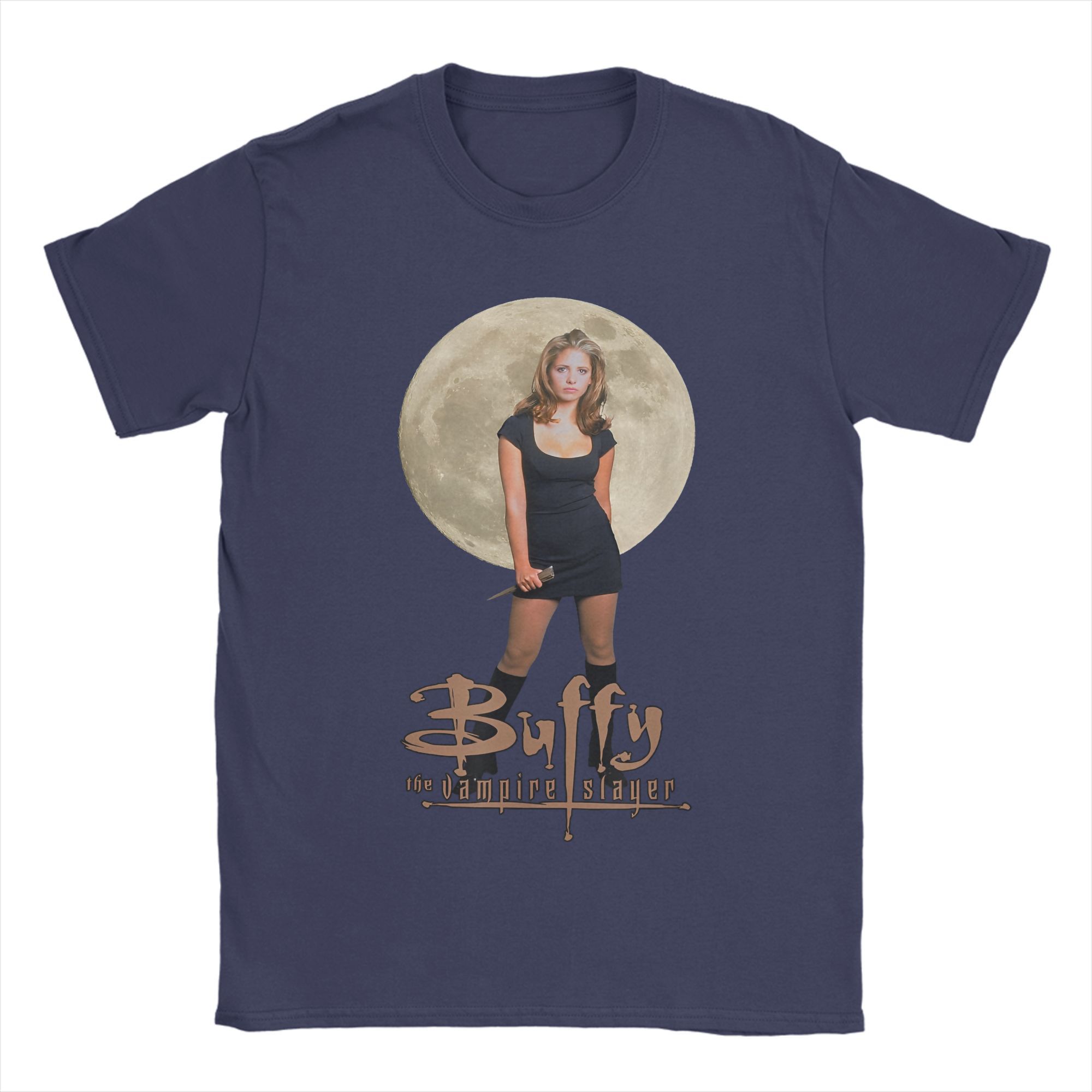 

Buffy the Vampires Slayer T Shirts Men s Pure Cotton Funny T-Shirts Crew Neck TV Show Tees Short Sleeve Tops Graphic XL