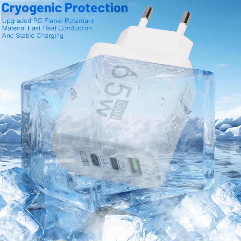 65W USB C Charger GaN Fast Charging Charger PD Quick Charge 3.0 Type C EU UK Plug Adapter for Samsung IPhone  Xiaomi Oppo