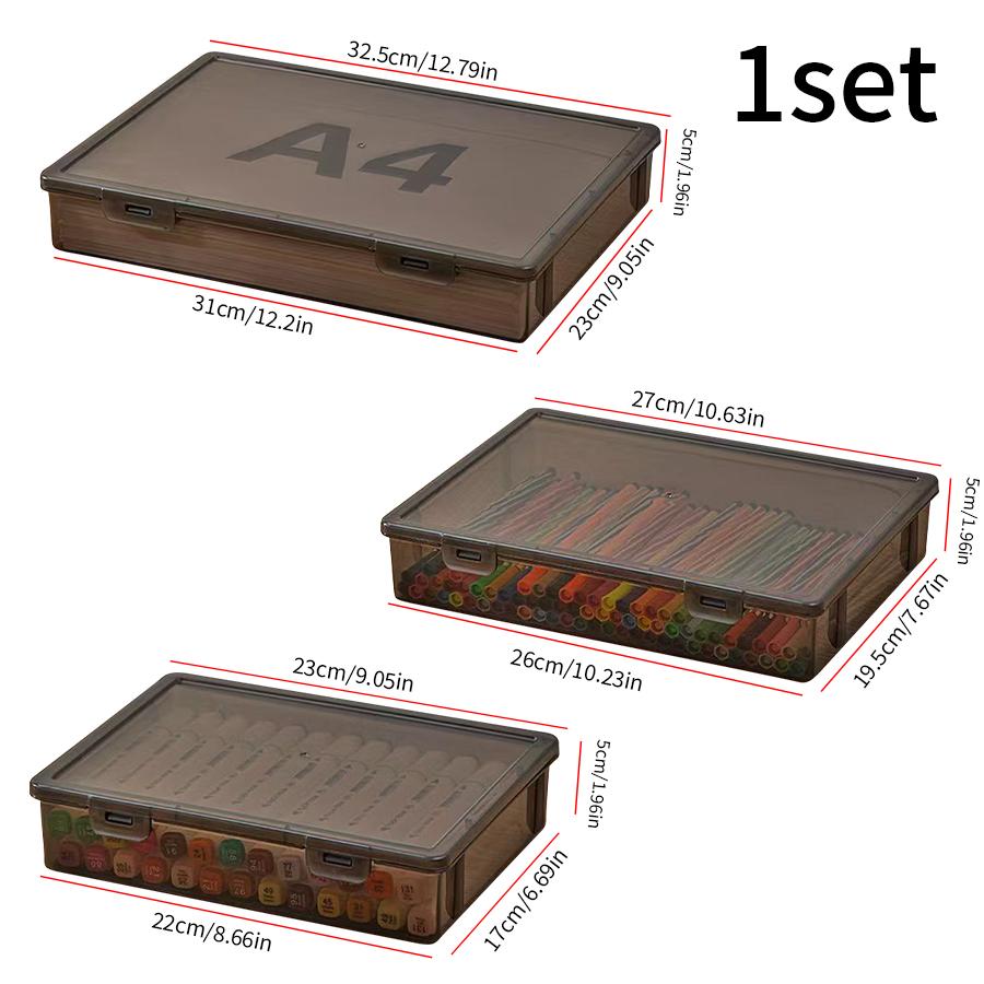 1 Set, a Large, Medium and Small Size Document and Stationery Storage Box, Suitable for Storing and Organizing Various Products