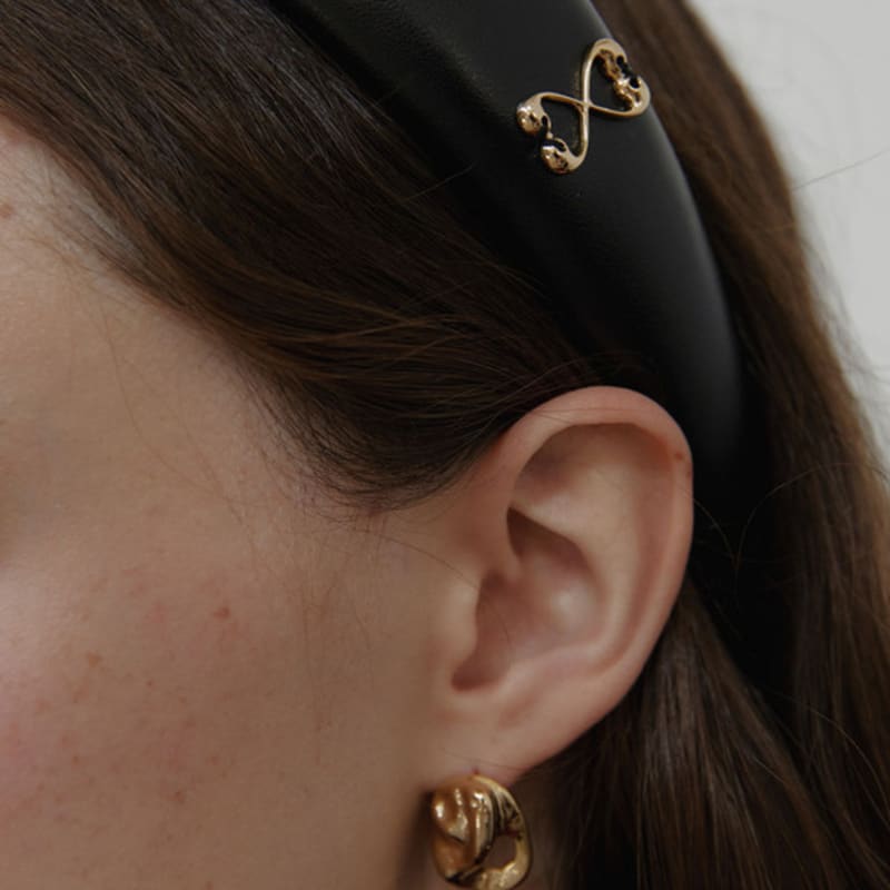 LOVE ME MONSTER Mont Padding Leather Headband L (L243MHA010)