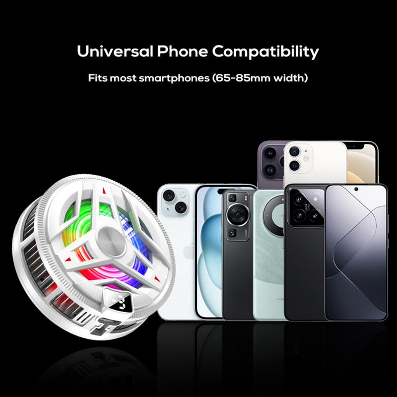 Portable Magnetic Semiconductor Phone Cooler with Digital Display RGB Lights Powerful Cooling Fan for Gaming Phone Ice Cooler