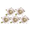 5pcs White Roses Silk Artificial Flowers Heads for Wedding Home Cake Birthday Party Decoration Fake Scrapbook Wreath Accessories