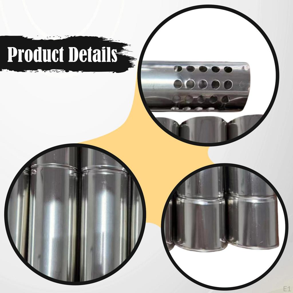 Camping Pipes 7 Sections Straight Extension Chimney Flue Tent for BBQ Ice