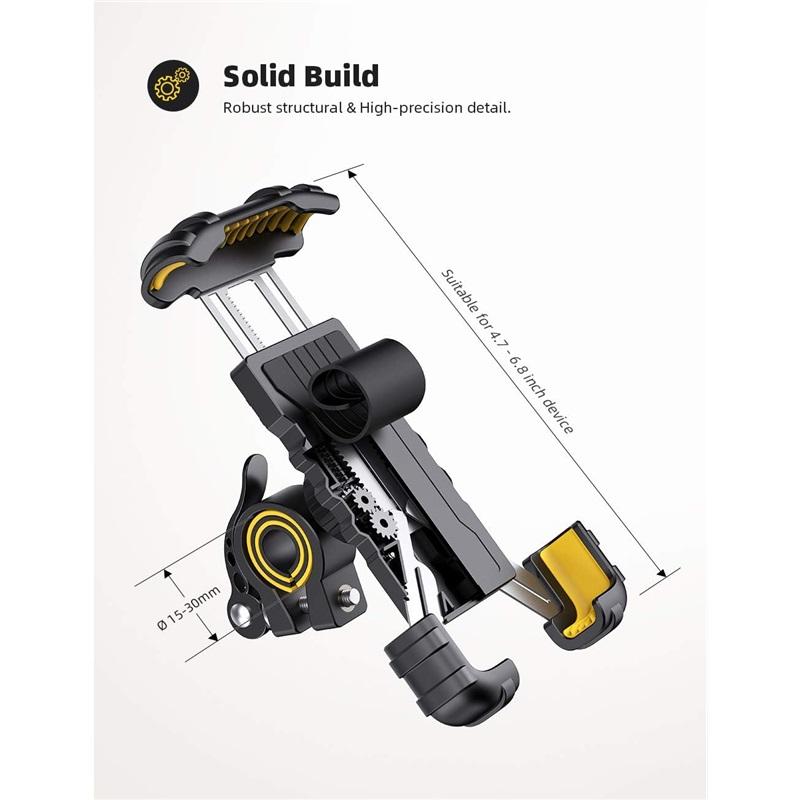 Bike Phone Holder Motorcycle Mount Motorcycle Phone Holder Handlebar Cell Phone Clamp E-Bike Scooter Phone Clip for iPhone 17 Air Pro Max 16 15