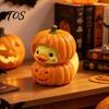 Unique Resin Gift for Friends Halloween Pumpkin Duck Ornament, Stacked Yellow Art Home Entrance Figurines, Cute Mini Desktop Decor Party Decorations