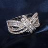 Luxurious and Fashionable Zircon Ring for Ladies, Gold and Silver, Party Ring