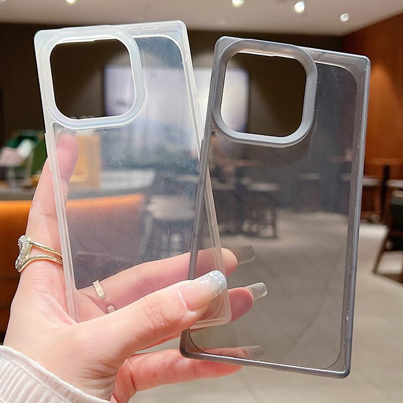 

Для iPhone 16 Pro 15 14 Pro Max 15 14 Plus 13 12 Pro Max 11 противоударный прозрачный TPU мягкий матовый квадратный чехол для телефона iPhone 15 белый